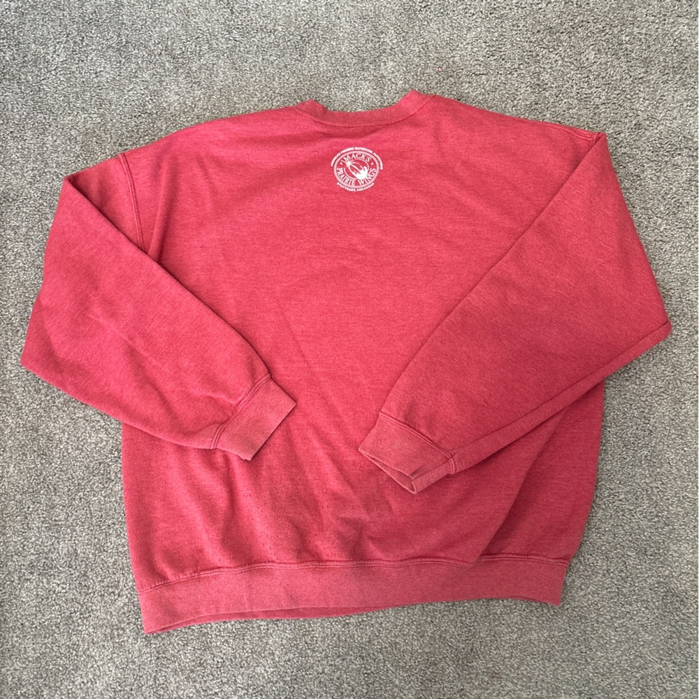 vintage Gildan sweatshirt mens XL red crewneck sweater 90s macks‎ prairie wings - Picture 4 of 11